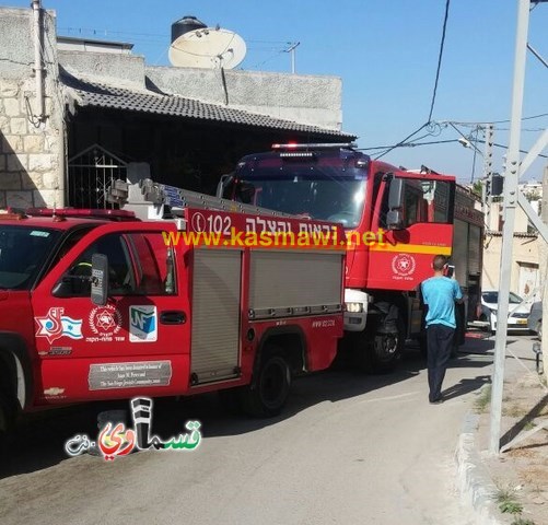 فيديو: اندلاع حريق في احد البيوت في مركز البلدة دون اصابات  وطواقم الاطفاء تهرع الى مكان الحادث